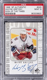 1998 Upper Deck SP Authentic "Sign Of The Times" #WG Wayne Gretzky Signed Card - PSA MINT 9